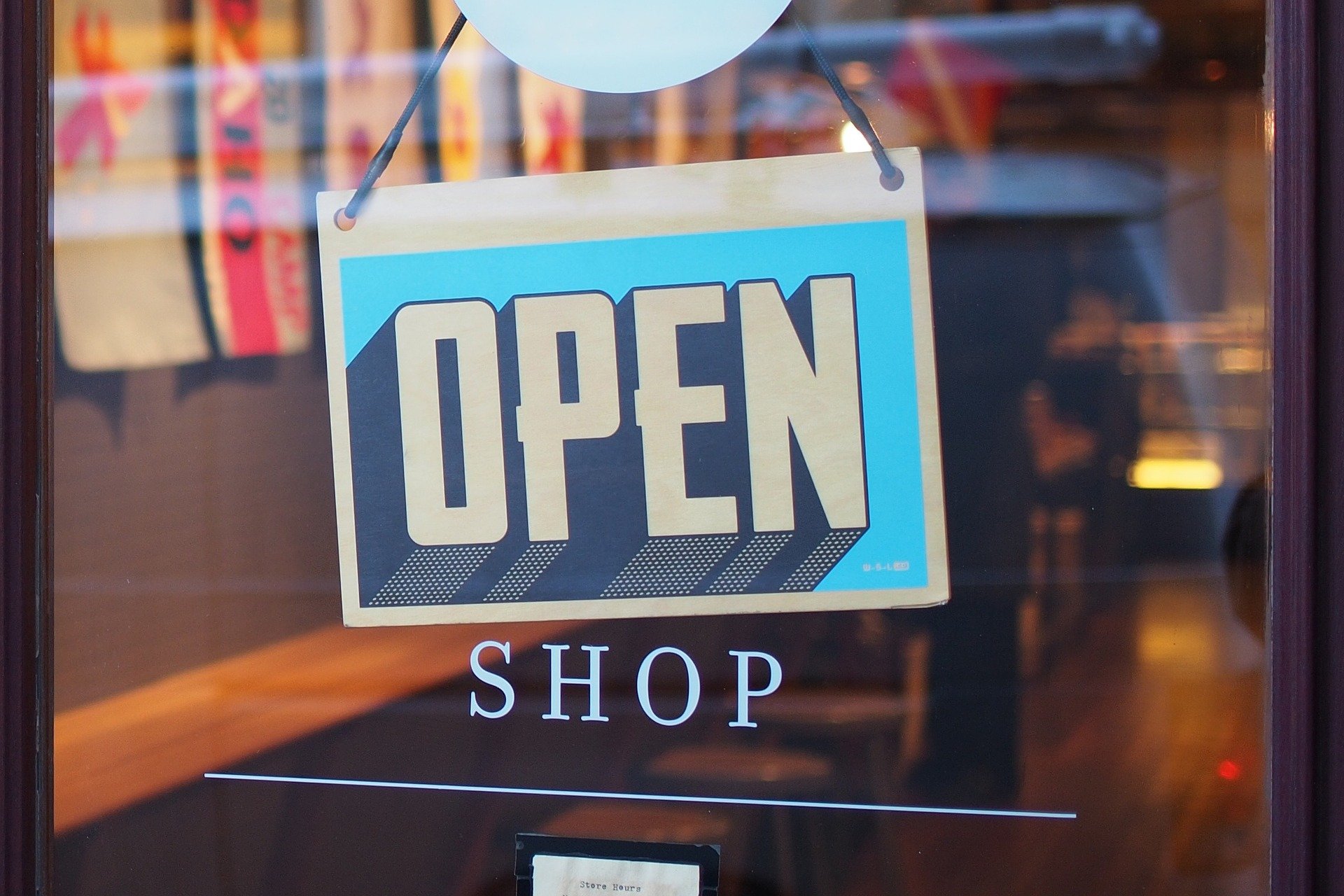 Open for business sign