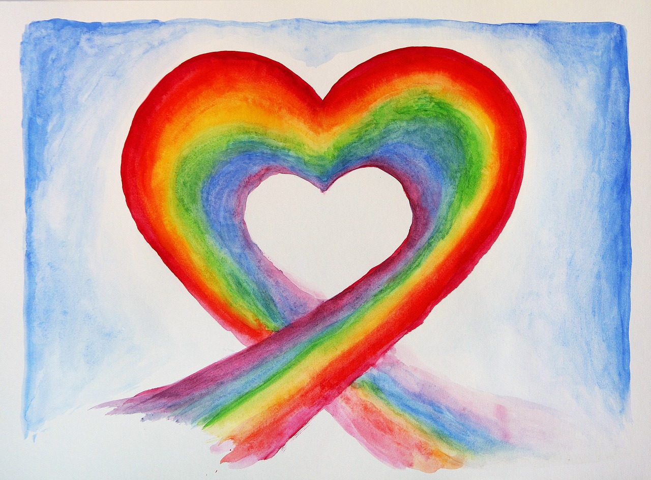 Image of a rainbow heart